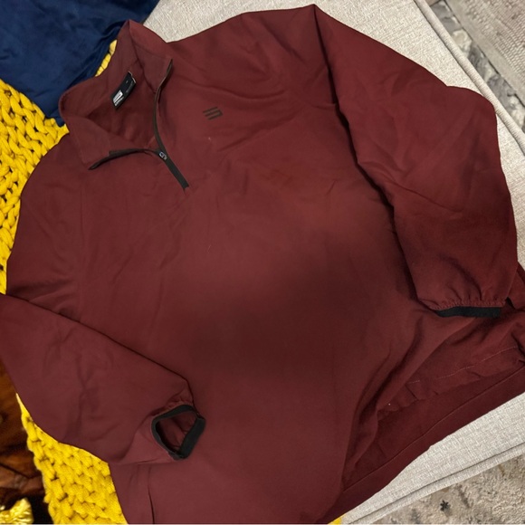 Three Sixty Six Men’s Vented, Dry Fit, 1/4 Zip Golf Jacket -(Burg) Size X-Large - Picture 2 of 14